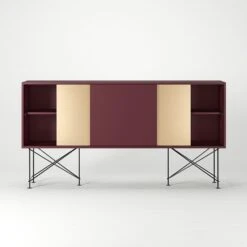 Vogue Sideboard 180H, Wine Red/1WR2B/Black -Gubi Furni Sales decotique vogue sideboard 180 two brass doors frame stand 50