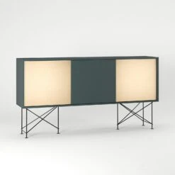 Vogue Sideboard 180H, Grey/1G2B/Black -Gubi Furni Sales decotique vogue sideboard 180 two brass doors frame stand 61