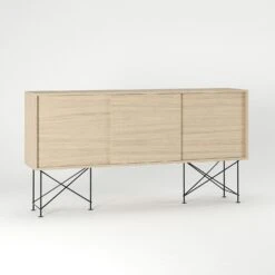 Vogue Sideboard 180H, White Oak/3WO/Black -Gubi Furni Sales decotique vogue sideboard 180 with frame stand 127