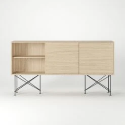 Vogue Sideboard 180H, White Oak/3WO/Black -Gubi Furni Sales decotique vogue sideboard 180 with frame stand 129