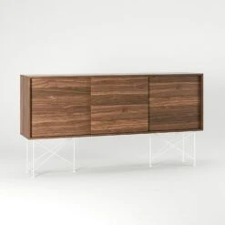 Vogue Sideboard 180H, Walnut/3W/White -Gubi Furni Sales decotique vogue sideboard 180 with frame stand 183