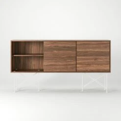 Vogue Sideboard 180H, Walnut/3W/White -Gubi Furni Sales decotique vogue sideboard 180 with frame stand 185