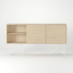 Vogue Sideboard 180H, White Oak/3WO/White -Gubi Furni Sales decotique vogue sideboard 180 with frame stand 192