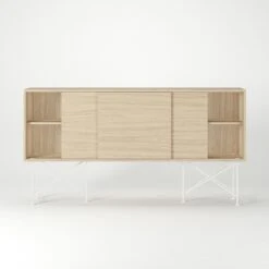 Vogue Sideboard 180H, White Oak/3WO/White -Gubi Furni Sales decotique vogue sideboard 180 with frame stand 193