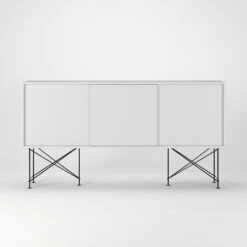 Vogue Sideboard 180H, White/3W/Black -Gubi Furni Sales decotique vogue sideboard 180 with frame stand 28