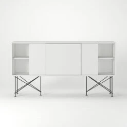 Vogue Sideboard 180H, White/3W/Black -Gubi Furni Sales decotique vogue sideboard 180 with frame stand 32