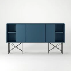 Vogue Sideboard 180H, Darkblue/3DB/Black -Gubi Furni Sales decotique vogue sideboard 180 with frame stand 46
