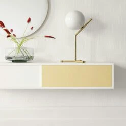 Vogue Wall Cabinet Petite 136, White/Brass -Gubi Furni Sales decotique vogue wall cabinet petite 136 23