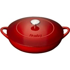 Denby Pomegranate Cast Iron Pot Shallow Ø30 Cm, Red