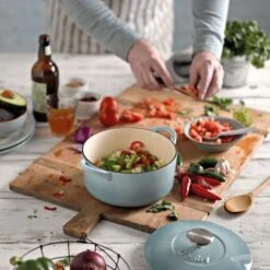 Denby Pavilion Cast Iron Pot Ø24 Cm, Light Blue -Gubi Furni Sales denby pavilion casserole 24cm cast iron 1