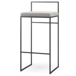 Bar Stool With Backrest Outdoor 90 Cm, Flanelle