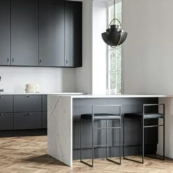 Bar Stool With Backrest 80 Cm, Black / Black Leather -Gubi Furni Sales department bar stool with backrest 80 cm 11