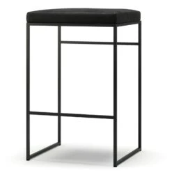 Bar Stool Without Backrest 67 Cm, Black / Black Velvet