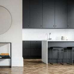 Bar Stool Without Backrest 67 Cm, Black / Black Leather -Gubi Furni Sales department bar stool without backrest 67 cm 10