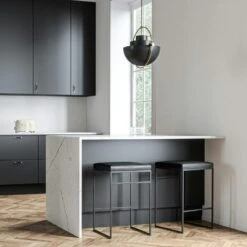 Bar Stool Without Backrest 67 Cm, Black / Black Leather -Gubi Furni Sales department bar stool without backrest 67 cm 11