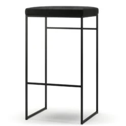 Bar Stool Without Backrest 77 Cm, Black / Black Velvet