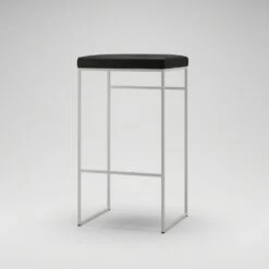 Bar Stool Without Backrest 77 Cm, White / Black Velvet -Gubi Furni Sales department bar stool without backrest 77 cm 25