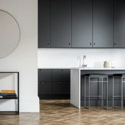 Bar Stool Without Backrest 77 Cm, Grey / Black Leather -Gubi Furni Sales department bar stool without backrest 77 cm 56