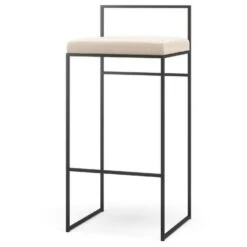 Bar Stool With Backrest Outdoor 90 Cm, Canvas