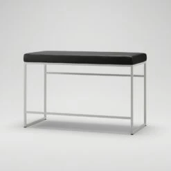 Bench, White / Black Leather -Gubi Furni Sales department bench 24