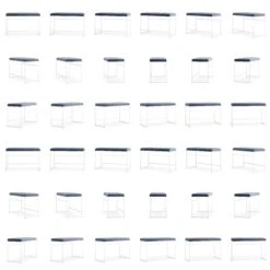 Bench White / Velvet Imperial Blue -Gubi Furni Sales department bench white 9