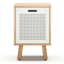 Ray Bedside Table, Oak / White