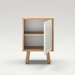 Ray Bedside Table, Oak / White -Gubi Furni Sales department ray bedside table 4