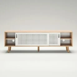 Ray Media Bench 180 Cm, Oak / White -Gubi Furni Sales department ray media furniture 180 5