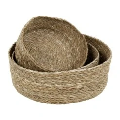 Dixie Seagrass Emil Bread Basket 3 Pack, Natural
