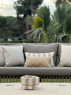 Wide Stripe Bread Basket 19x20 Cm, Beige -Gubi Furni Sales diyti wide stripe bread basket 19x20 cm 8