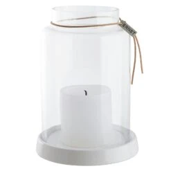 Ernst Candle Holder 20 Cm, White/Clear