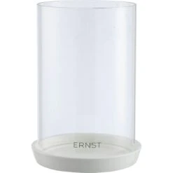 Ernst Candle Holder Pillar Candle With Spike, White