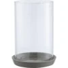 Ernst Candle Holder Pillar Candle With Spike, Grey