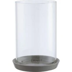 Ernst Candle Holder Pillar Candle With Spike, Grey