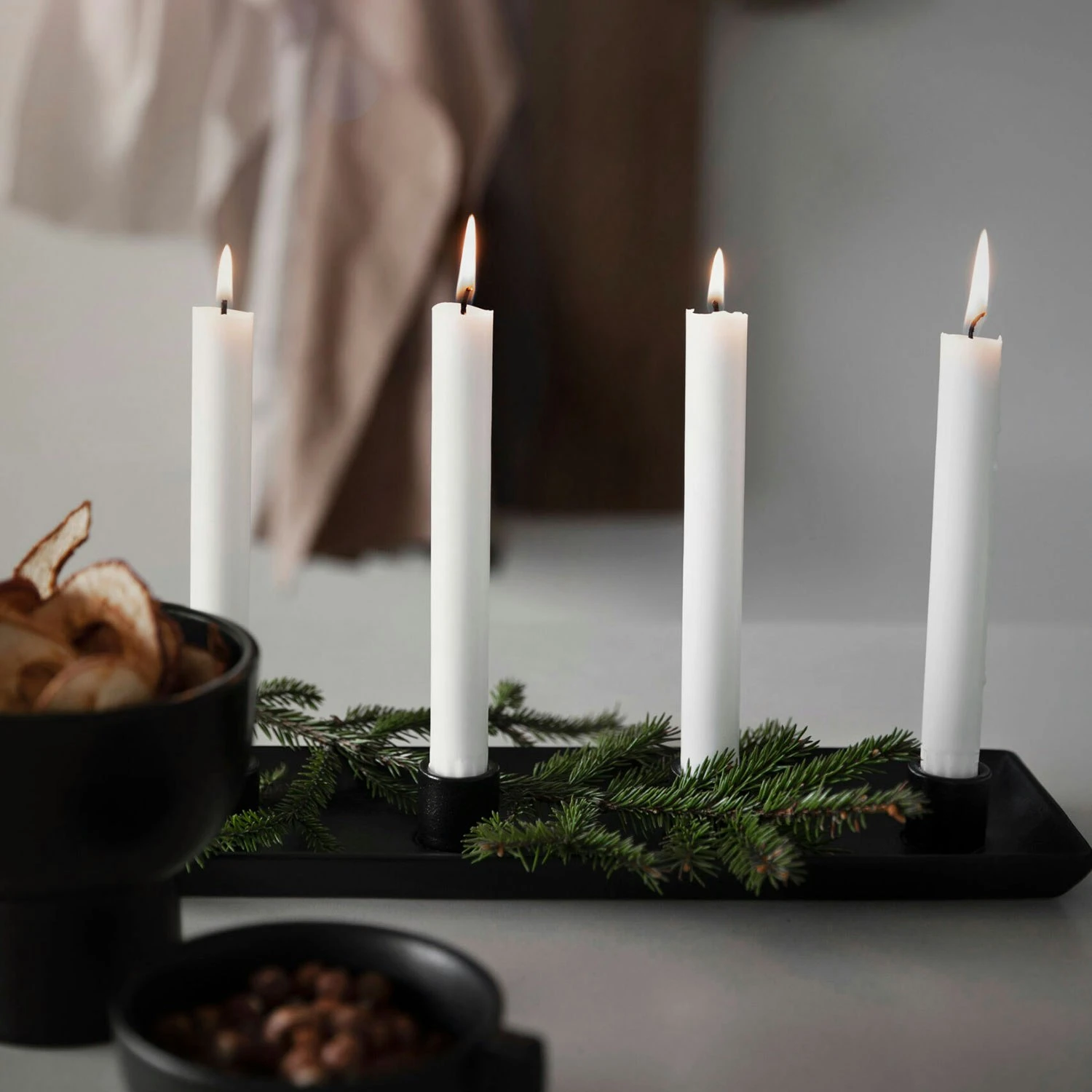 Ernst Candlestick Stoneware, 37 Cm Black 4 Ernst Candlestick Stoneware, 37 Cm Black - Image 2