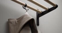 Nostalgi Hat Rack / Shoe Rack 100 Cm, Black / Birch -Gubi Furni Sales essem design nostalgi hat rack shoe rack black fittings 5