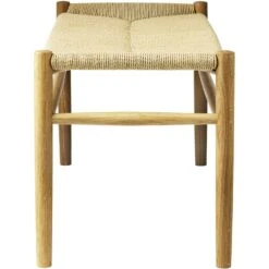 J83B Bench, Natural Lacquered Oak / Seat Natural -Gubi Furni Sales fdb mbler j83b bench 3