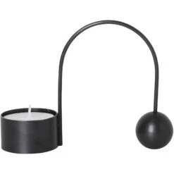 Ferm LIVING Balance Candle Holder, Black Brass
