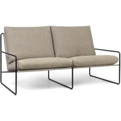 Ferm LIVING Desert Dolce Sofa Dark Sand / Black, 2-Seater -Gubi Furni Sales ferm living desert dolce sofa black dark sand 3