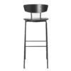 Ferm LIVING Herman Bar Chair High, Black/Black Leather -Gubi Furni Sales ferm living herman bar chair black leather 3