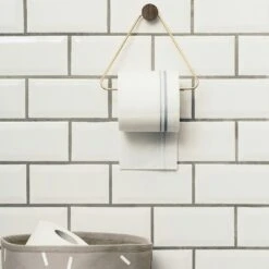 Ferm LIVING Toilet Paper Holder, Brass -Gubi Furni Sales ferm living toilet paper holder brass black 2