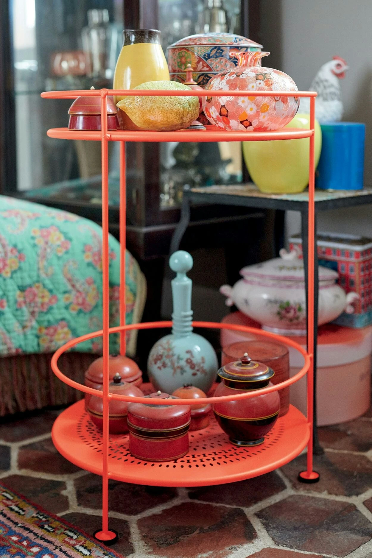 Guinguette Side Table Perforated Ø40 Cm, Cotton White 4 Guinguette Side Table Perforated Ø40 Cm, Cotton White - Image 2