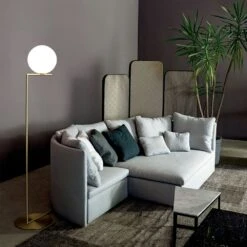 Flos IC Lights F1 Floor Lamp, Brushed Brass -Gubi Furni Sales flos ic lights floor 1 8