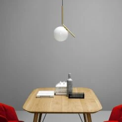 Flos IC Lights S1 Pendant, Brushed Brass -Gubi Furni Sales flos ic lights suspension 1 4