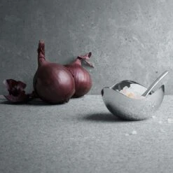 Georg Jensen Bloom Salt Cellar With Spoon -Gubi Furni Sales georg jensen bloom salt cellar with spoon 3