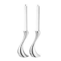 Georg Jensen Cobra Candle Holders 2 Pcs, Candles Included
