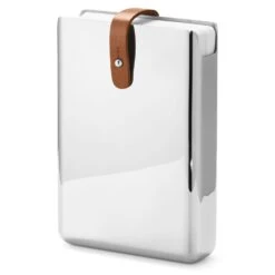 Georg Jensen Sky Card Game With Container, Stainless Steel / Leather -Gubi Furni Sales georg jensen sky card game with container stainless steel leather 1