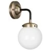 Globen Lighting Alley 1 Wall Lamp, Antique Brass / White -Gubi Furni Sales globen lighting alley 1 ip44 wall light antique brass white 0