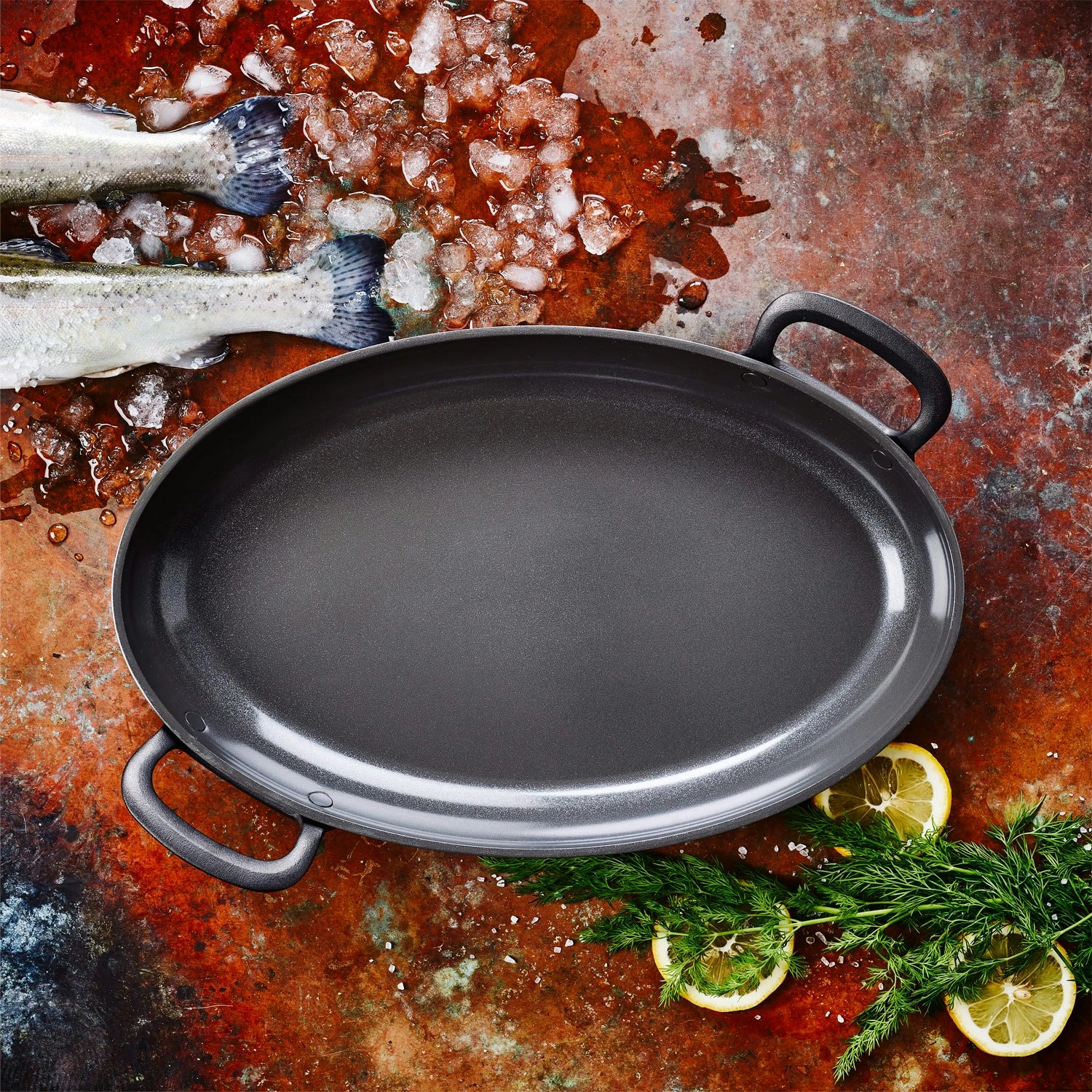 Greenpan Craft Fish Pan Frying Pan Oval 40 Cm 4 Greenpan Craft Fish Pan Frying Pan Oval 40 Cm - Image 2