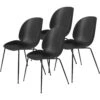 Gubi Beetle Dining Chair Unupholstered, Conic Base Black, Set Of 4, Black -Gubi Furni Sales gubi beetle chair without upholstery conic base set of 4 7